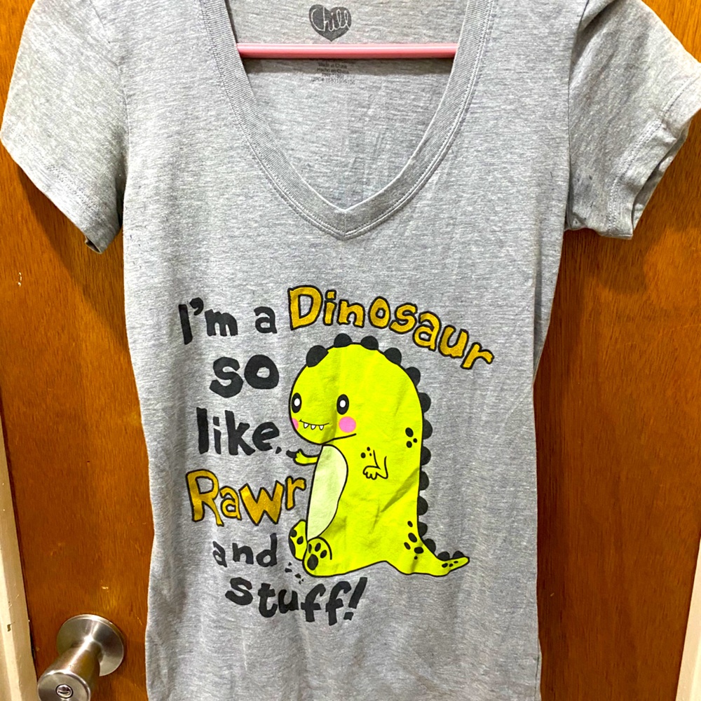 Size 7/9 *rawr* Dinosaur vneck shirt